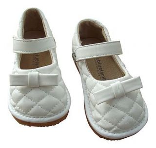 girl's matt white p.u. leather squeaky shoes by my little boots