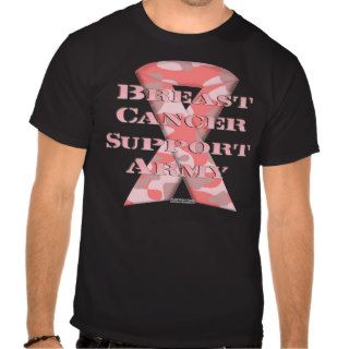 Breast Cancer Support Army Men's Colored T Shirt