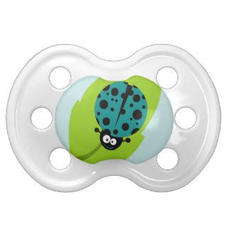 Teal Green Ladybug Baby Pacifier