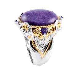 Michael Valitutti Two tone Purple Jade and Amethyst Ring Michael Valitutti Gemstone Rings