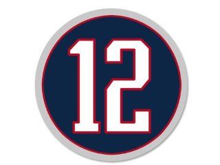 Round # 12 Tom Brady Number Sticker (patriots colors decal)  Other Products  