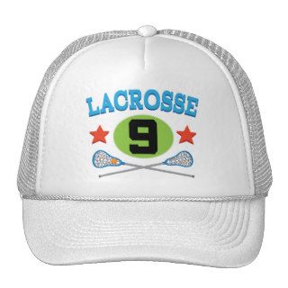 Lacrosse Jersey Number 9 Gift Idea Mesh Hats