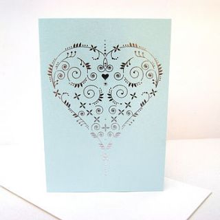 foiled letterpress heart card by the hummingbird card company