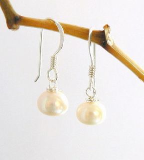 button freshwater pearl earrings by clutch and clasp