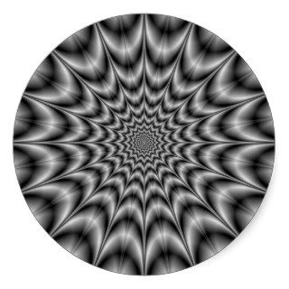 Psychedelic Explosion In Black and White Sticker