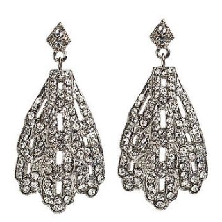 vintage crystal drop earrings by queens & bowl