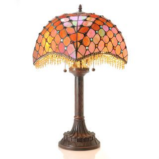 Tiffany style Amber Beaded Table Lamp Warehouse of Tiffany Tiffany Style