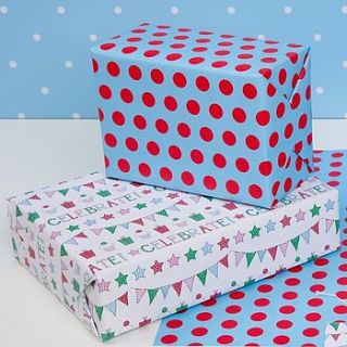 birthday double sided wrapping paper by dots and spots