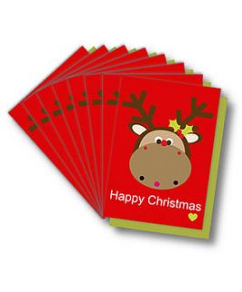 maximillian the moose pack of 8 christmas cards by olive&moss
