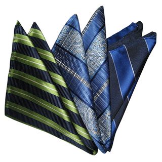 Dmitry Men's Striped/Paisley Italian Silk Pocket Squares (Pack of 3) Dmitry Ties