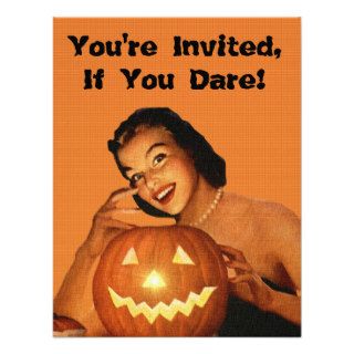 Retro 1950s Pinup Halloween Party Announcements