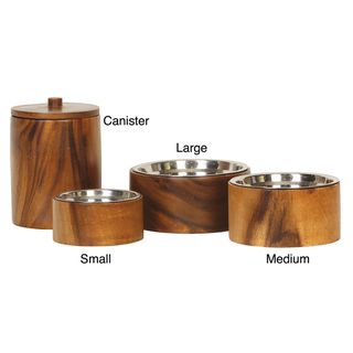 Unleashed Life Anderson Wood Pet bowl and Canister Collection Unleashed Life Pet Bowls