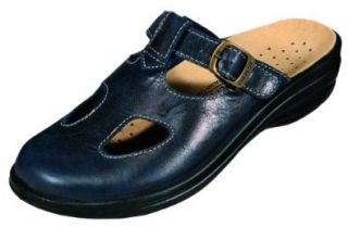 FlyFlot Damen Sandalen Pantol.bequem Nappaleder, herausnehmbares Lederfubett, PU Sohle in blau, Gre 38.0, Artikelnummer EH440153 Schuhe & Handtaschen