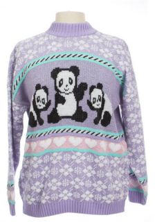Playful Panda Sweater  Mod Retro Vintage Sweaters