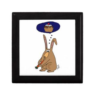 Funny Bunny Rabbit who Hates Carrots Cartoon Keepsake Box