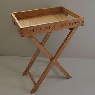 personalised oak tray by the oak & rope company
