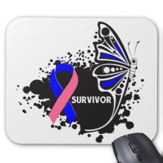 Survivor Abstract Butterfly Male Breast Cancer Mousepad