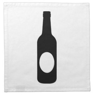 Black Beer Bottle Cloth Napkin