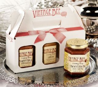 Vintage Bee (3) 8 oz. Jars of Creamed Honey in Gift Box —