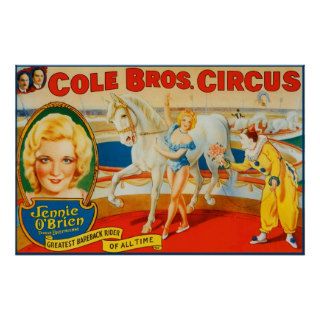 Vintage Circus Poster, Bareback Rider Lady