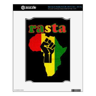 Rasta Black Power Fist over Africa NOOK Decals