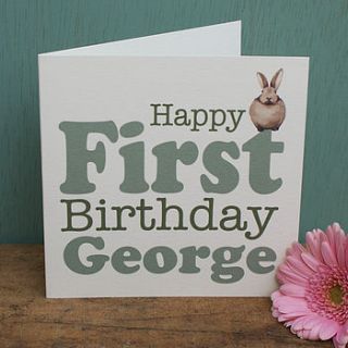 personalised bunny birthday card by sparks living