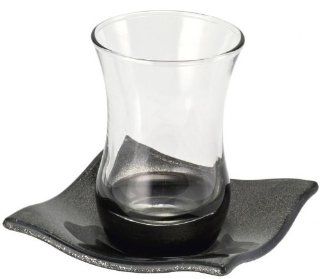 GLITZER   Trkisches Teeglas 100 ml mit eckiger Untertasse Küche & Haushalt