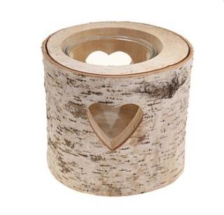 large heart bark candle holder by belle & thistle