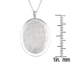 Sterling Silver Engraved Oval Locket Necklace Lockets Necklaces