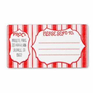 HOLIDAY CANDY CANE STRIPES Large Mailing Labels