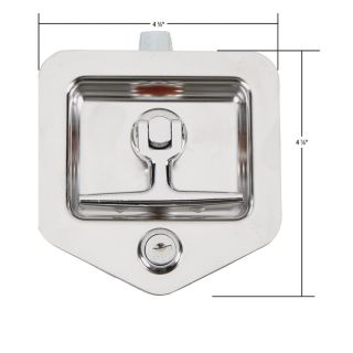 Buyers Stainless Steel Folding T-Latch With Blind Studs and Gasket — Fits 3 3/4in. x 4in. recess  Truck Box Accessories