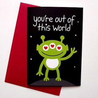 valentine's card 'you're out of this world' by hello dodo