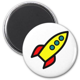 Cartoon Rocket Ship Magnets