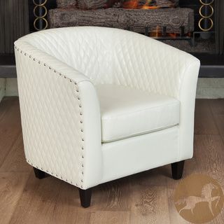 Christopher Knight Home Mia Quilted Bonded Leather Ivory Club Chair Christopher Knight Home Chairs