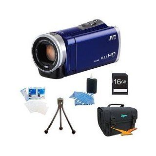 JVC GZ E300AUS   HD Everio Camcorder 40x Zoom f1.8 (Blue) with 16GB Bundle  Camera & Photo