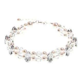 crystal and pearl navette bracelet by vivien j