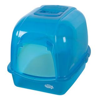 translucent hooded cat litter tray by noah's ark