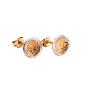 moon drop studs gold plated small by anne morgan contemporary jewellery