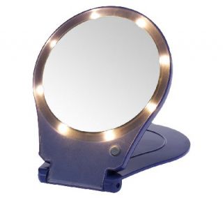 Floxite 5x Magnifying 360 Degree Lighted Home & Travel Mirror —