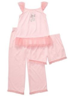 Carter's Girls Pink Ballet 3 piece Jersey Pajama Set (2T 14) Clothing