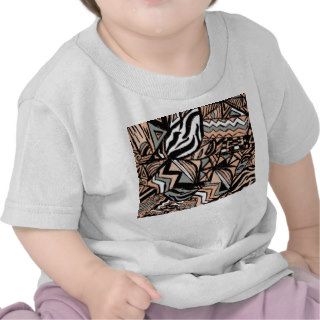 Modern Abstract Peach Coral Tribal Pattern Drawing T shirts