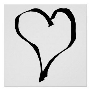 Black and White Love Heart Design. Print