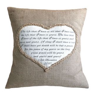 lavender heart cushion cover by vintage designs reborn