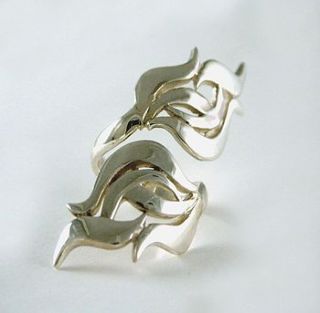 silver double flame ring by charlotte cornelius jewellery design