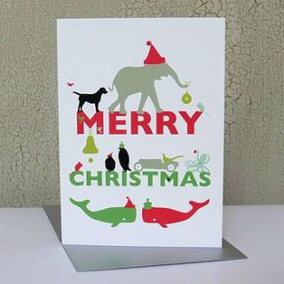 animal christmas card by the sardine's whiskers