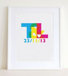 personalised initials print by octavia plum prints