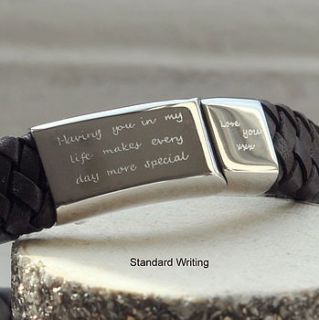 men's engraved message bracelet by between you & i