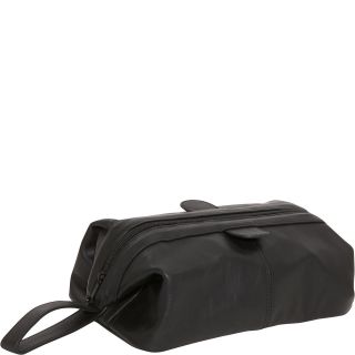 AmeriLeather Top Zip Leather Toiletry Bag