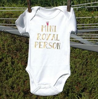 royal baby vest/bodysuit by the alphabet gift shop