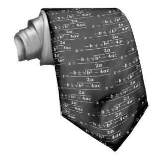 Cool algebra quadratic equation white on black ties